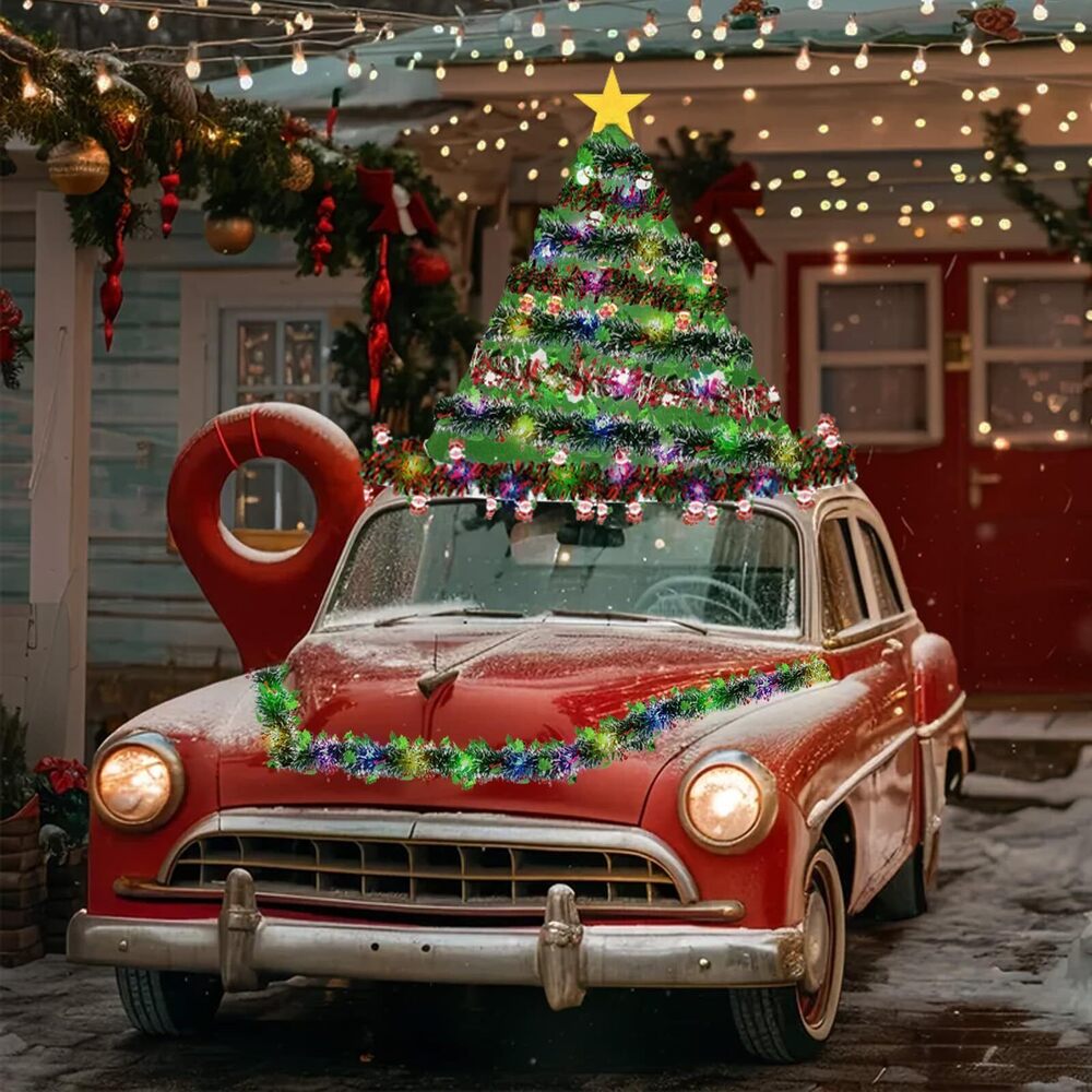 6155 Christmas Car Decoration,37 Inch 2025 Giant Oversized Santa Tree hat